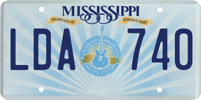 MS license plate LDA740