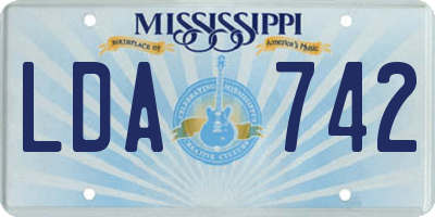 MS license plate LDA742