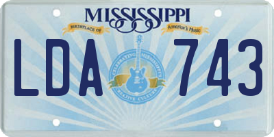 MS license plate LDA743