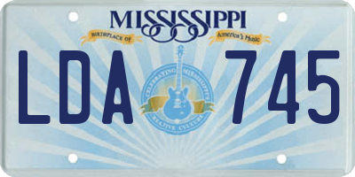 MS license plate LDA745