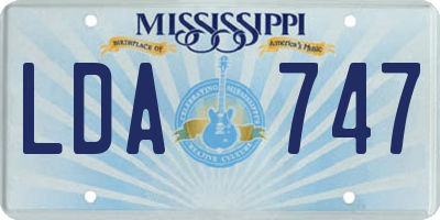 MS license plate LDA747