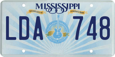 MS license plate LDA748