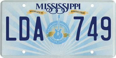 MS license plate LDA749