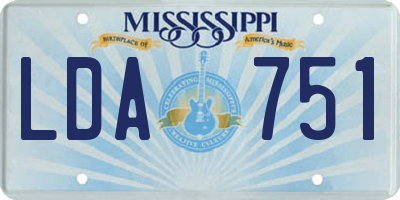 MS license plate LDA751