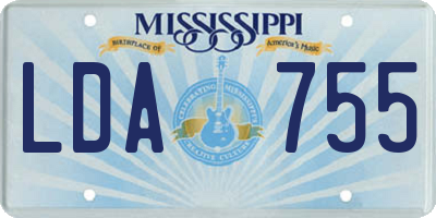 MS license plate LDA755