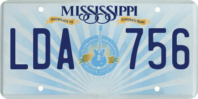 MS license plate LDA756
