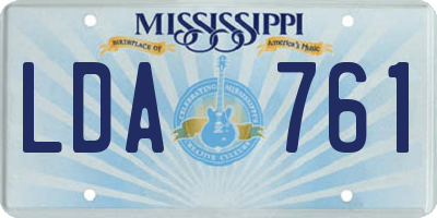 MS license plate LDA761