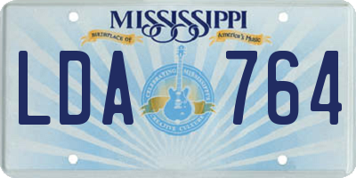 MS license plate LDA764