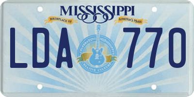 MS license plate LDA770