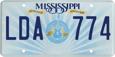 MS license plate LDA774