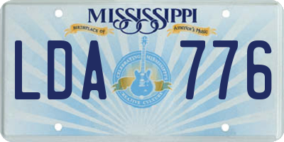 MS license plate LDA776