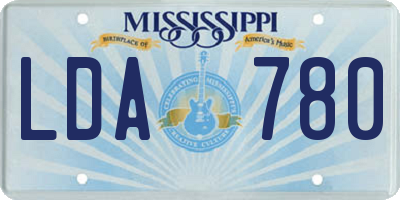 MS license plate LDA780