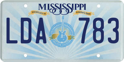MS license plate LDA783