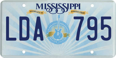 MS license plate LDA795