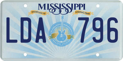 MS license plate LDA796