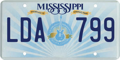 MS license plate LDA799