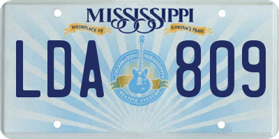 MS license plate LDA809