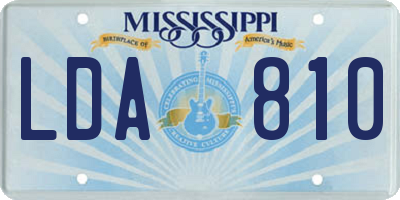 MS license plate LDA810