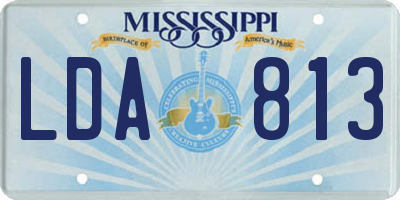 MS license plate LDA813