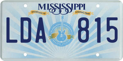 MS license plate LDA815