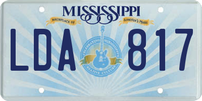 MS license plate LDA817