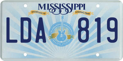 MS license plate LDA819