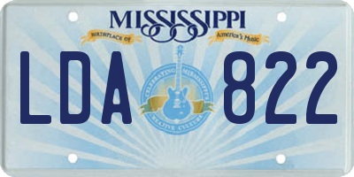 MS license plate LDA822