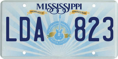 MS license plate LDA823