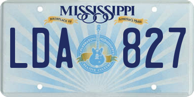 MS license plate LDA827