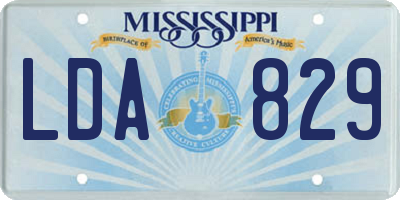 MS license plate LDA829