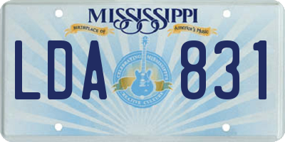 MS license plate LDA831