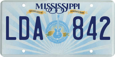 MS license plate LDA842