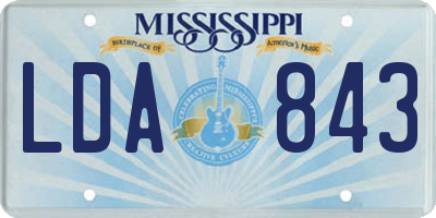 MS license plate LDA843