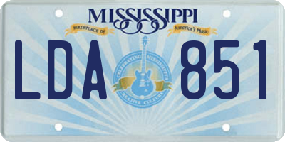 MS license plate LDA851