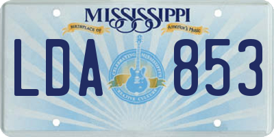 MS license plate LDA853