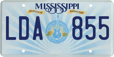 MS license plate LDA855