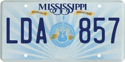 MS license plate LDA857