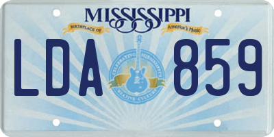 MS license plate LDA859