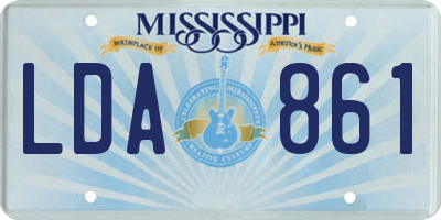 MS license plate LDA861