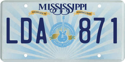 MS license plate LDA871