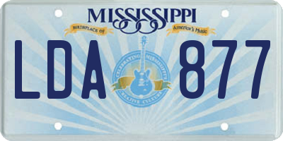 MS license plate LDA877