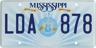 MS license plate LDA878