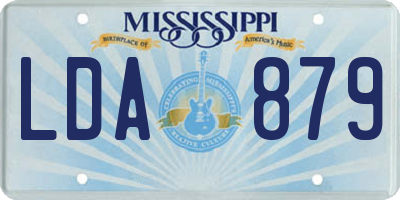 MS license plate LDA879