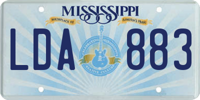 MS license plate LDA883