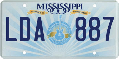 MS license plate LDA887