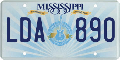 MS license plate LDA890