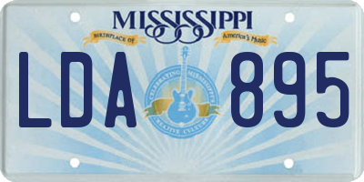 MS license plate LDA895