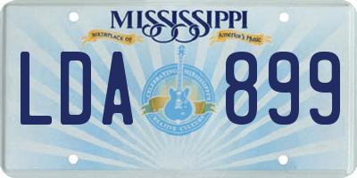 MS license plate LDA899