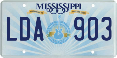 MS license plate LDA903
