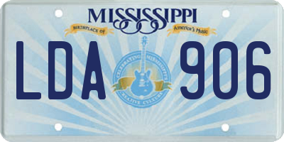 MS license plate LDA906